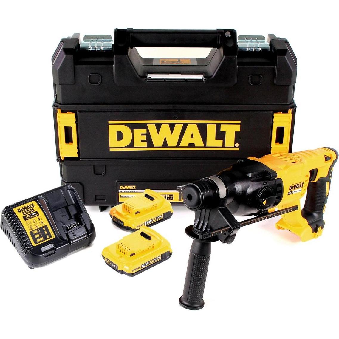 Thumbnail - DeWalt, Bohrmaschine + Akkuschrauber, DCH 133 D2 Akku Kombihammer 18V 2,6J SDS plus Brushless + 2x Akku 2,0Ah + Ladegerä...