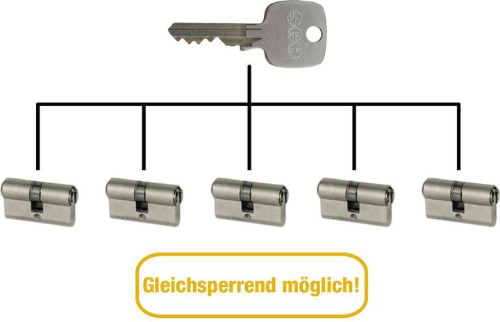 Produktbild Winkhaus Wink-Haus AZ Doppelzylinder Schliesszylinder LP 45 / 60mm Messing vernickelt matt