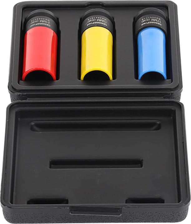 Actual product image Gedore Red Power spanner socket set 1/2 with protective sleeve 17. 19 & 21 mm (17 mm, 21 mm, 18 mm, 20 mm, 19 mm)