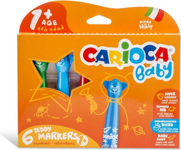 Image du produit Carioca Marqueurs 2 + - stylos (Extra Bold, pointe ogive, ronde, multi, Italie, boîte en carton) (12x)