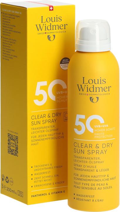 Image du produit Widmer Louis Clear & Dry Sun Spray LSF50 ohne Parfum 200 ml (Spray solaire, SPF 50, 200 ml)