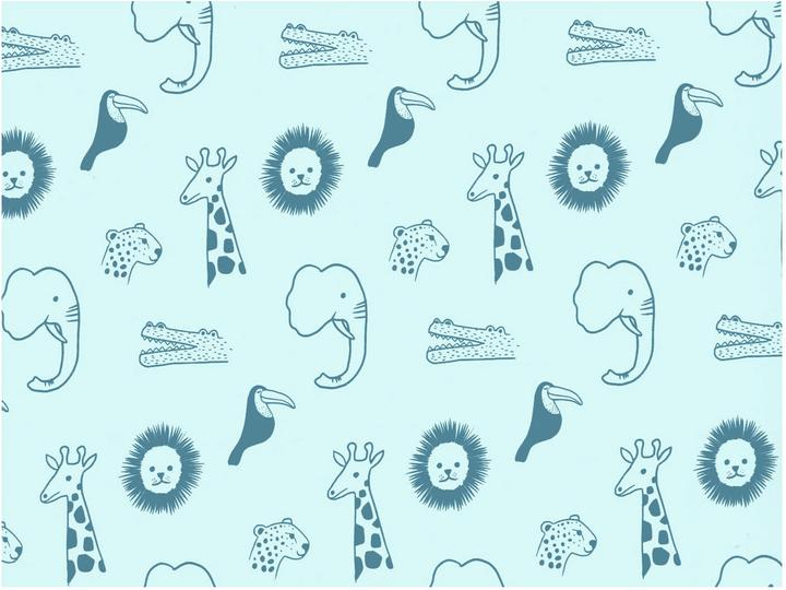 Actual product image Rotolux Wrapping paper Wild Animals, Blue, 3 mtr.