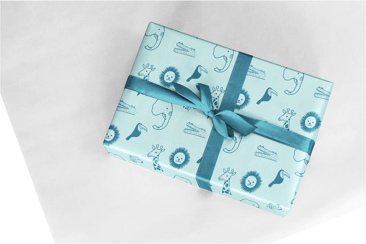 Actual product image Rotolux Wrapping paper Wild Animals, Blue, 3 mtr.