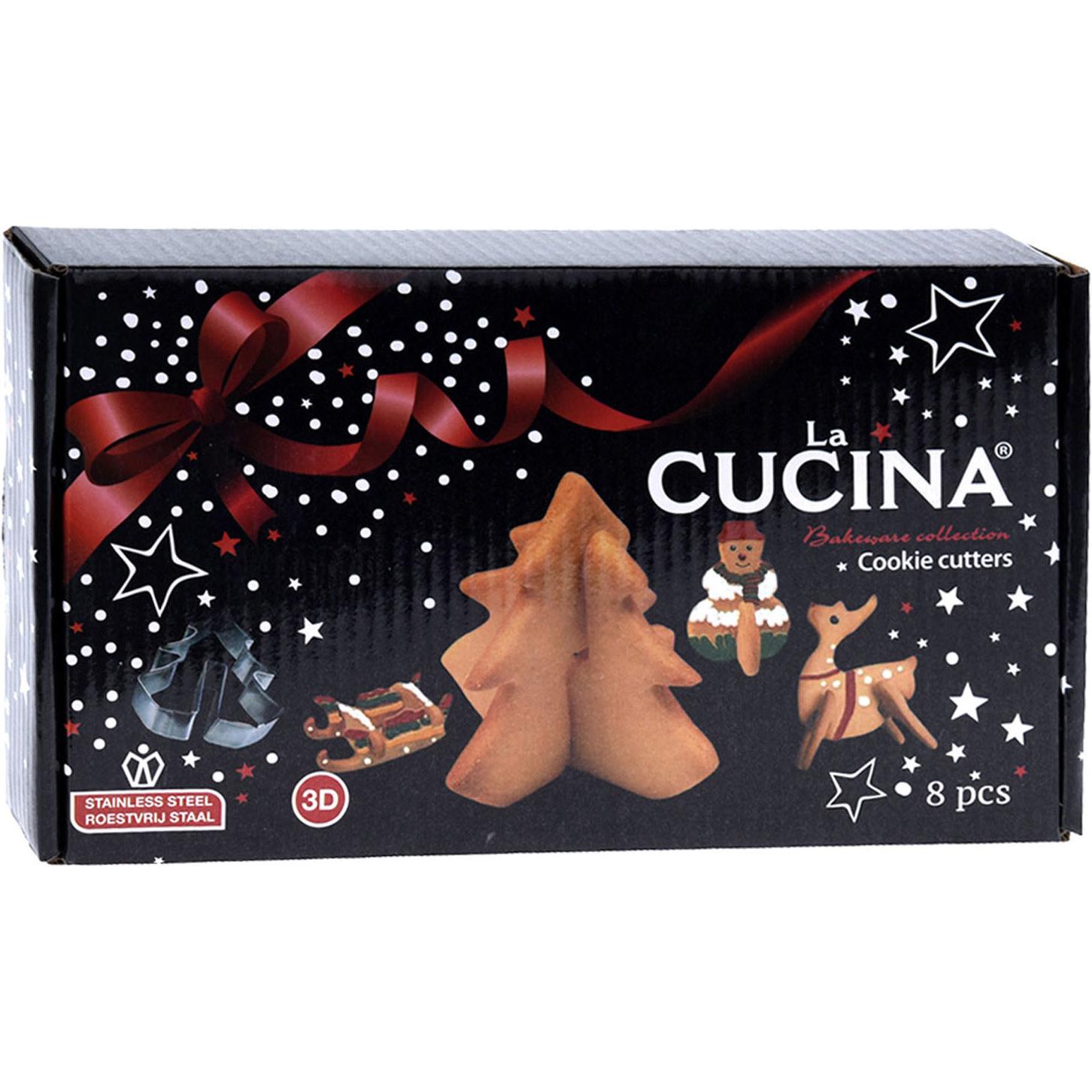 Thumbnail - La Cucina Protrusionsset 3D Weihnachtsplätzchen, 8dlg., Ausstechformen