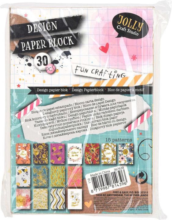Image du produit Jolly Craft Studio Motif de bloc design, 30 feuilles (30x)