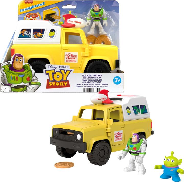 Produktbild Fisher-Price Imaginext Disney Pixar Toy Story Pizza Planet truxk + Buzz Lightyear and Alien figures