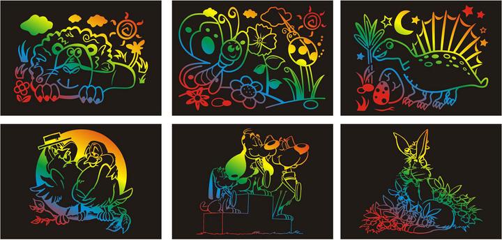 Actual product image Creative kids Scratch Art Animals assorted