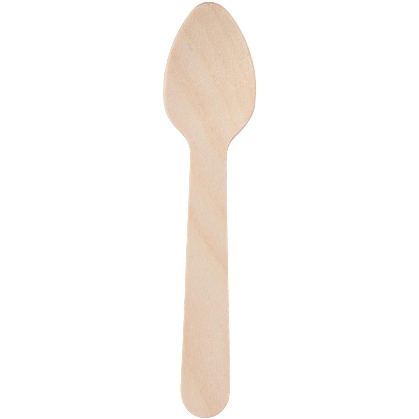Edco, Kindergeschirr + Kinderbesteck, Einweg Teelöffel Holz 11cm, 50Stk.