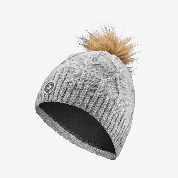 Produktbild Wedze Mütze Erwachsene Zopfmuster - Fur Virgin hellgrau
