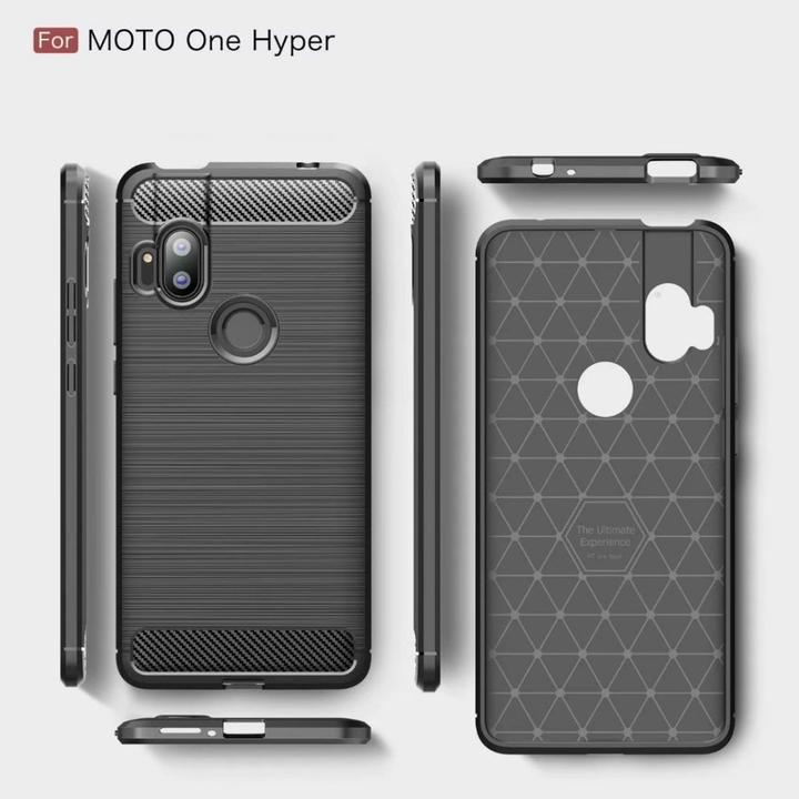 Actual product image König Design Case Mobile Protection for Motorola Moto One Hyper Case Cover Bumper Carbon Black (Motorola Moto One Hyper)