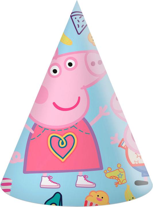 Amscan Peppa Pig feesthoedjes, 6 stuks (6 Pcs.)