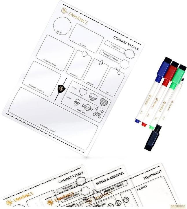Actual product image Enhance Tabletop Acrylic Character Sheets Clear (Plastic)