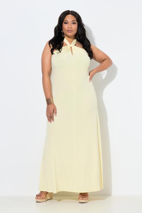 Image du produit Ulla Popken Robe maxi avec drapé, s'attachant dans la nuque, modèle sans manches (54, 56)