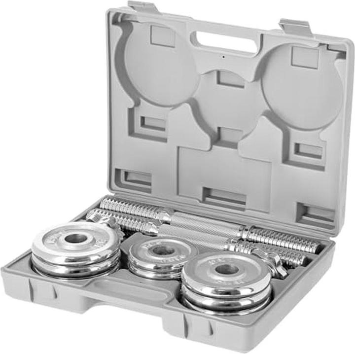 Actual product image HMS Chrome dumbbells in case STC15 (2 x 7 5 kg) (2 x 7.5 kg)