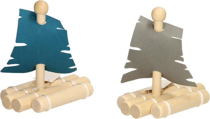 Actual product image Wooden raft with sail