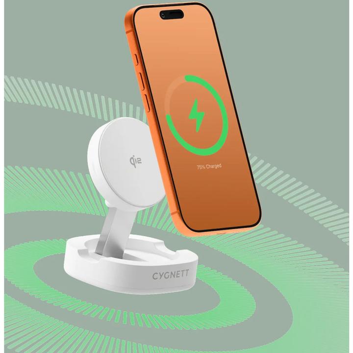 Produktbild Cygnett Chargebase Qi2.0 Single Wireless Charger - White (15 W)