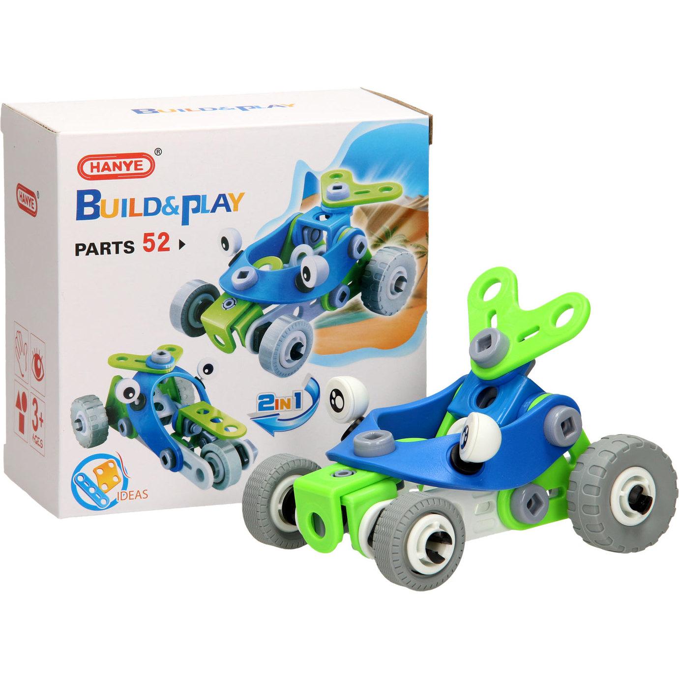 Bau- und Spielset-Rennwagen 2in1, 52 Stück