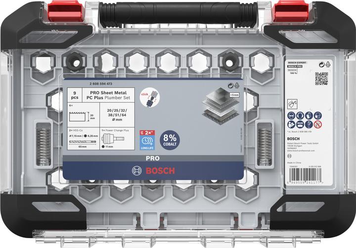 Produktbild Bosch Professional Zubehör PRO Sheet Metal PC Plus Lochsäge-Set, 8-tlg. (20, 25, 32, 38, 51, 64 Millimeter)
