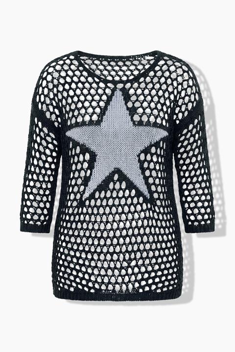 Produktbild Angel of Style Pullover, Relaxed Fit, Grobstrick, Stern, 3/4-Ärmel (48)