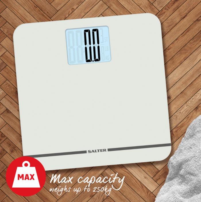 Produktbild Salter 9075 WH3R Max Electronic Bathroom Scale baltas (250 kg)