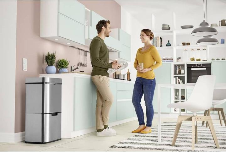 Produktbild Hailo Öko Vario XL, Design-Sensor-Mülltrenner, 25 + 25 + 4 ltr, Edelstahl Anti-Fingerprint (50 l)