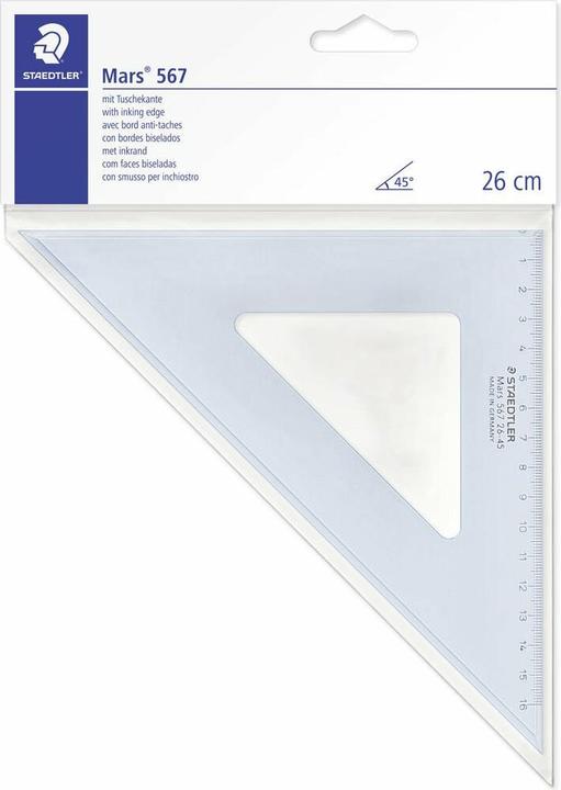 Immagine prodotto Staedtler Mars 567 Triangolo da disegno, prodotto singolo, 60°/30°, lunghezza 21 cm (26 cm, Materiale sintetico)