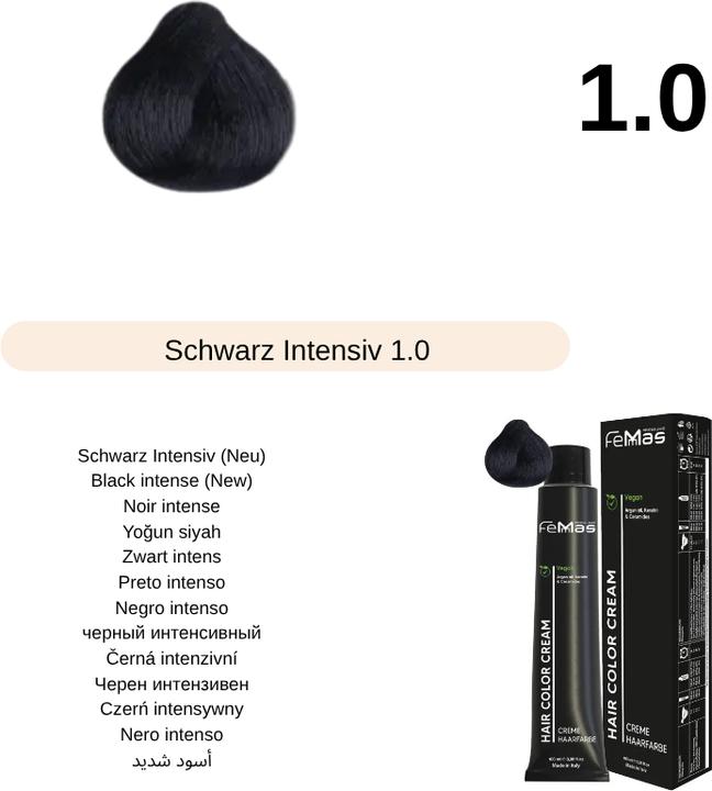 Actual product image FemMas (1.0) hair color Schwarz Intensiv 100ml