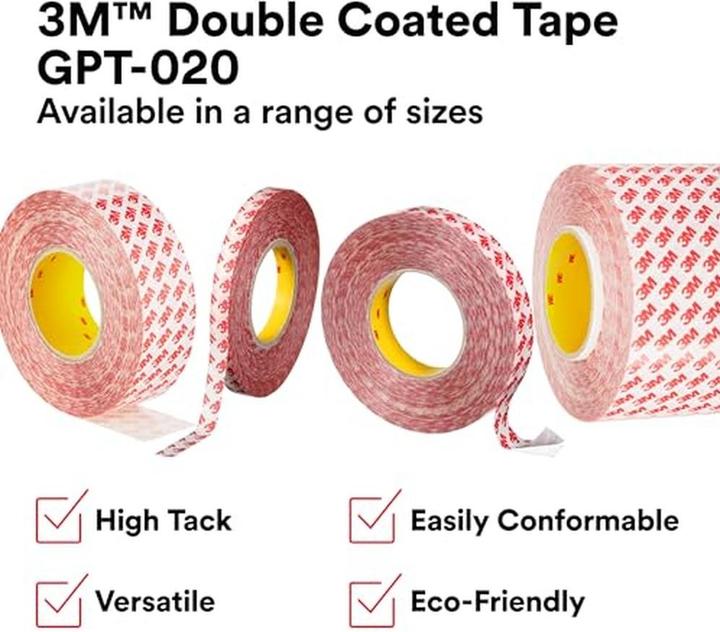 Immagine prodotto 3M GPT -020F Nastro biadesivo in plastica, trasparente, spessore 0,202 mm, 19 mm x 50 m (19 mm)