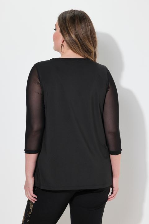 Immagine prodotto Miamoda T-shirt con jersey, mesh e maniche a 3/4 in mesh (60)