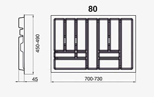 Image du produit Alusfera Range-couverts pour tiroirs 80cm en blanc