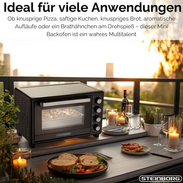 Image du produit Steinborg Kleinbackofen mit Umluft & Drehspiess