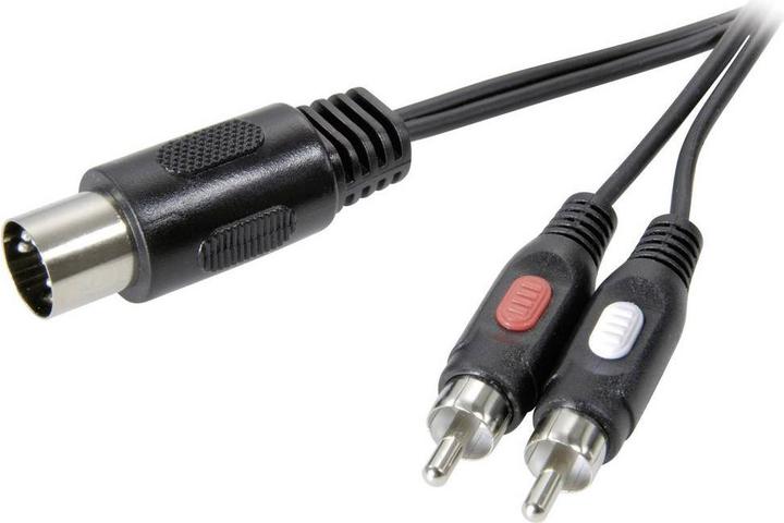 Actual product image SpeaKa Professional Cinch/DIN connection adapter cable 2xCinch plug Diode plug 5pin (DIN) 1.5 m (1.50 m, Cinch)
