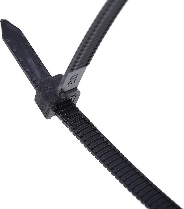 Produktbild Phobya Kabelbinder Twist Tail™ schwarz 4,7x180mm (Kunststoffkabelbinder, 180 mm, 10 Stk.)