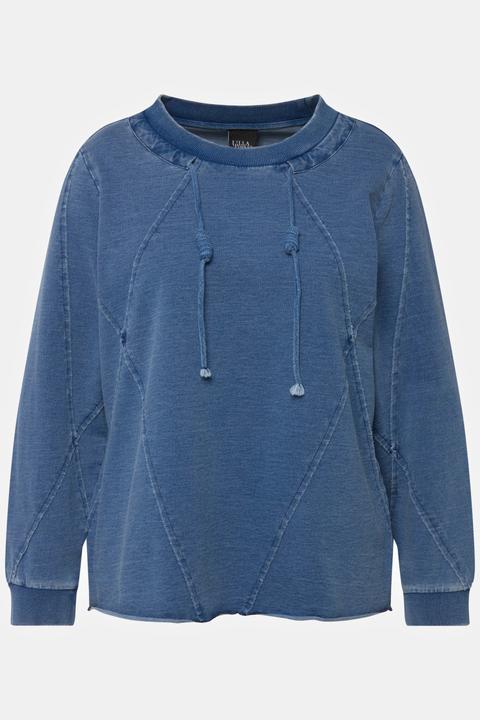 Produktbild Ulla Popken Sweatshirt, Schmucknähte, offenkantig, Rundhals, Langarm (62)