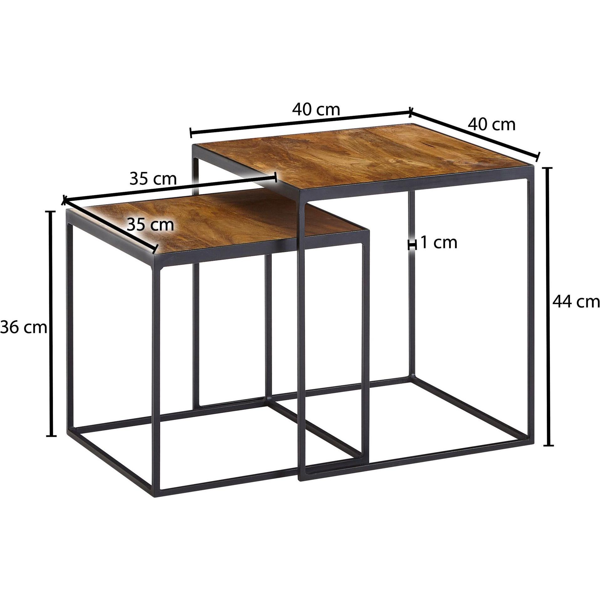 Thumbnail - Wohnling, Couchtisch + Beistelltisch, Ethan (40 x 40 x 44 cm)