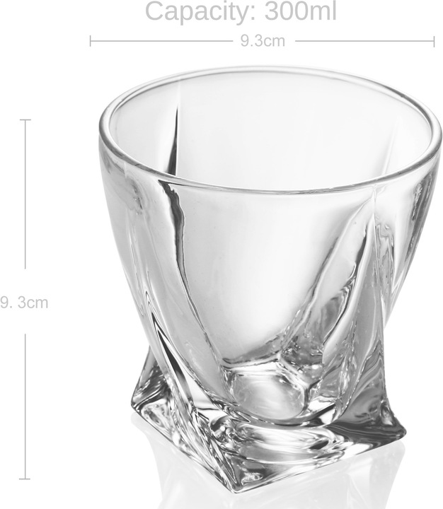 Produktbild Intirilife 4x Whisky Glas 'TWISTED (4 x, Whiskygläser)