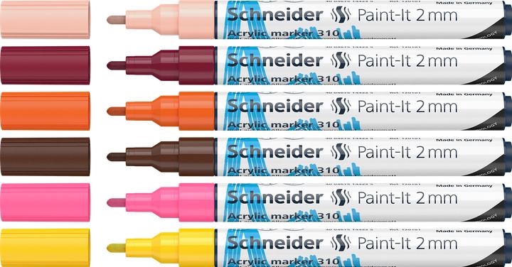 Image du produit Schneider Paint-It Crayons acryliques (set de 3 avec pointe ogive de 2 mm, peinture acrylique à haut pouvoir (6 x)