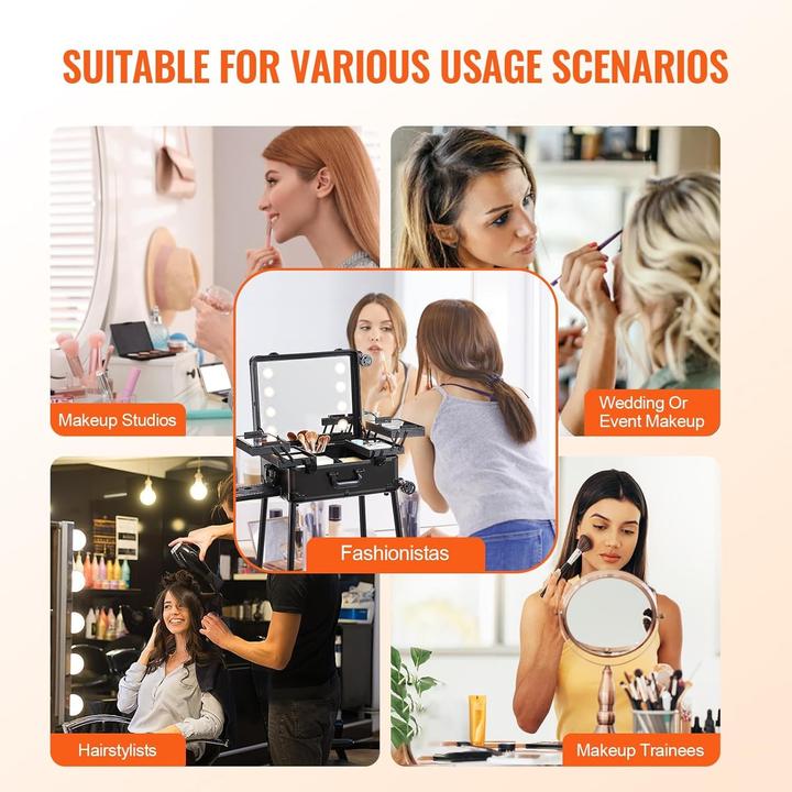 Actual product image Vevor Rolling Makeup Case Trolley