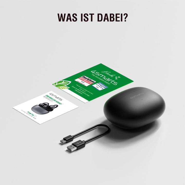 Produktbild 4smarts Open-Ear-Kopfhörer SkyBuds Clip Grau, Detailfarbe: Grau (NC, 6 h, Kabellos)