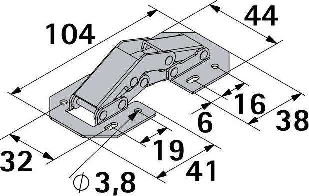 Image du produit Hettich Aufschraubscharnier mit Feder, Stahl vernickelt, 1 Stck