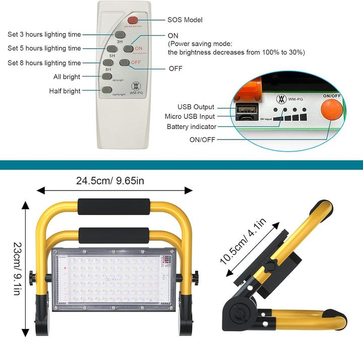 Actual product image Eray LED Akku-Baustrahler (8000 lm)
