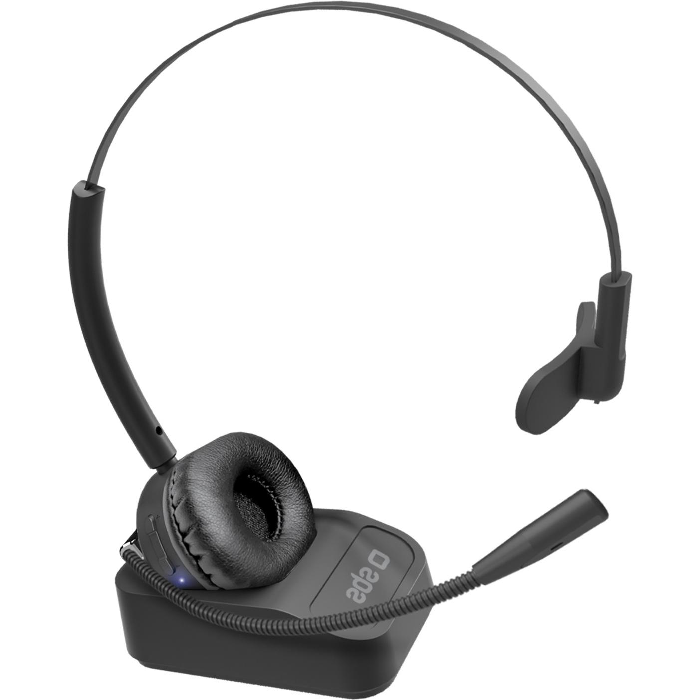 SBS Kabelloses Mono-Headset mit Ladestation (Kabellos, USB-A), Office Headset, Schwarz