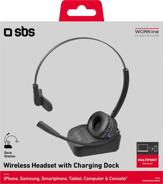 Produktbild SBS Kabelloses Mono-Headset mit Ladestation (Kabellos)