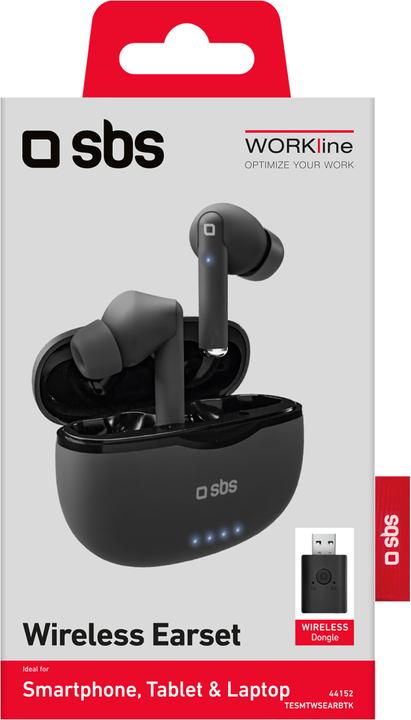 Produktbild SBS TWS-Ohrhörer mit kabellosem USB-Empfänger (6 h, Kabellos)