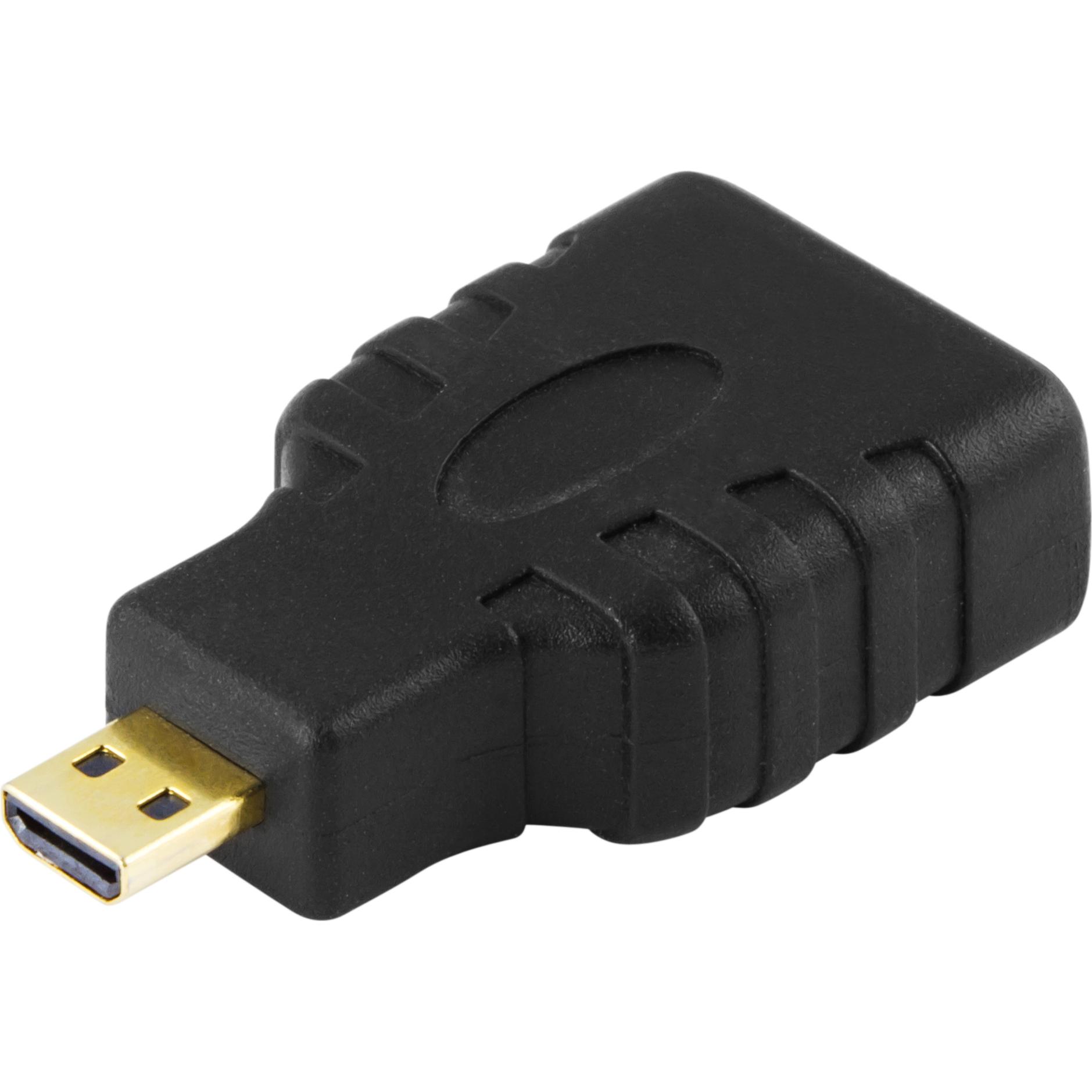 Deltaco Nero Cavo Hdmi-24 Adattatore Micro-Hdmi (Hdmi), Adattatore Dati + Video,