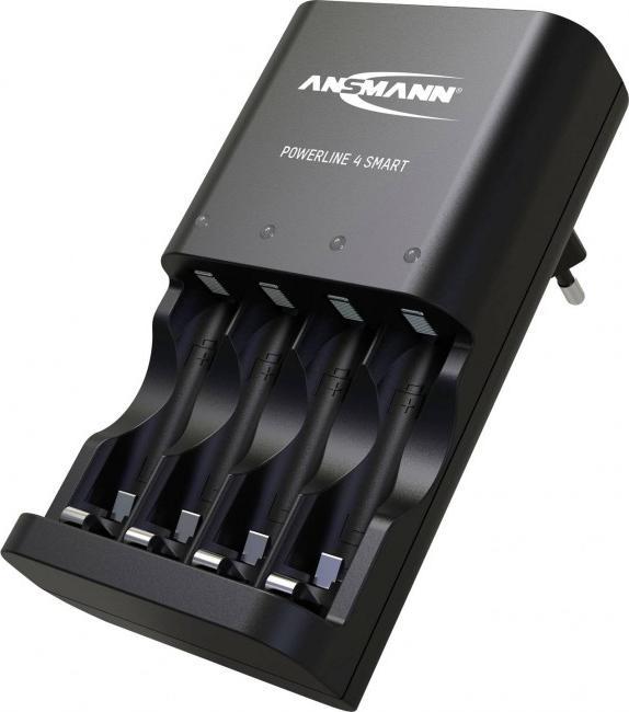 Productafbeelding Ansmann Batterijlader Powerline NiMH/NiCD Mignon AA/Micro AAA (1 Pcs., Oplaadbare batterijen + lader)