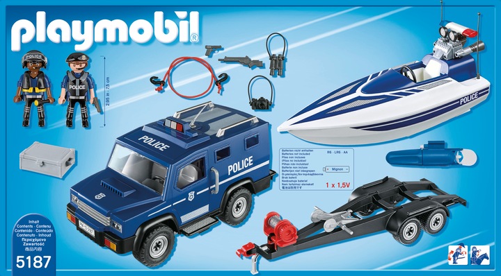 Produktbild Playmobil Polizei-Truck mit Speedboot (5187, Playmobil City Action)