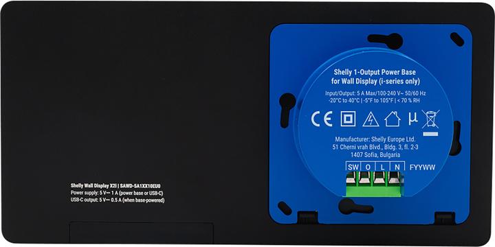 Actual product image Shelly · Unterputz · Wall Display X2i Black · WLAN · schwarz
