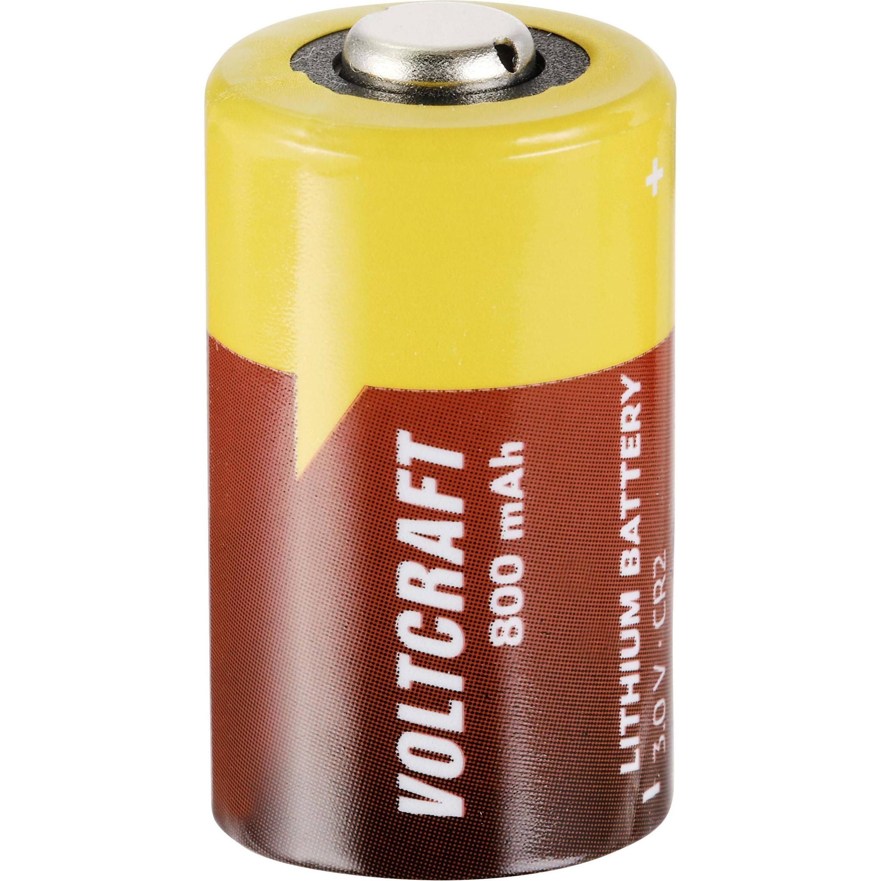 Voltcraft Batteria fotografica CR2 CR 2 Litio 800 mAh 3 V 1 pz. (1 pz., CR2, 800 mAh), Batterie + pile