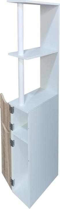 Produktbild HTI-Living Beistellregal schmal Weiss mit Türen in Holzoptik (15.30 x 30 x 118.70 cm)
